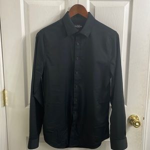 Express Men's Light Weight Stretch Cotton Button down Shirt Black small